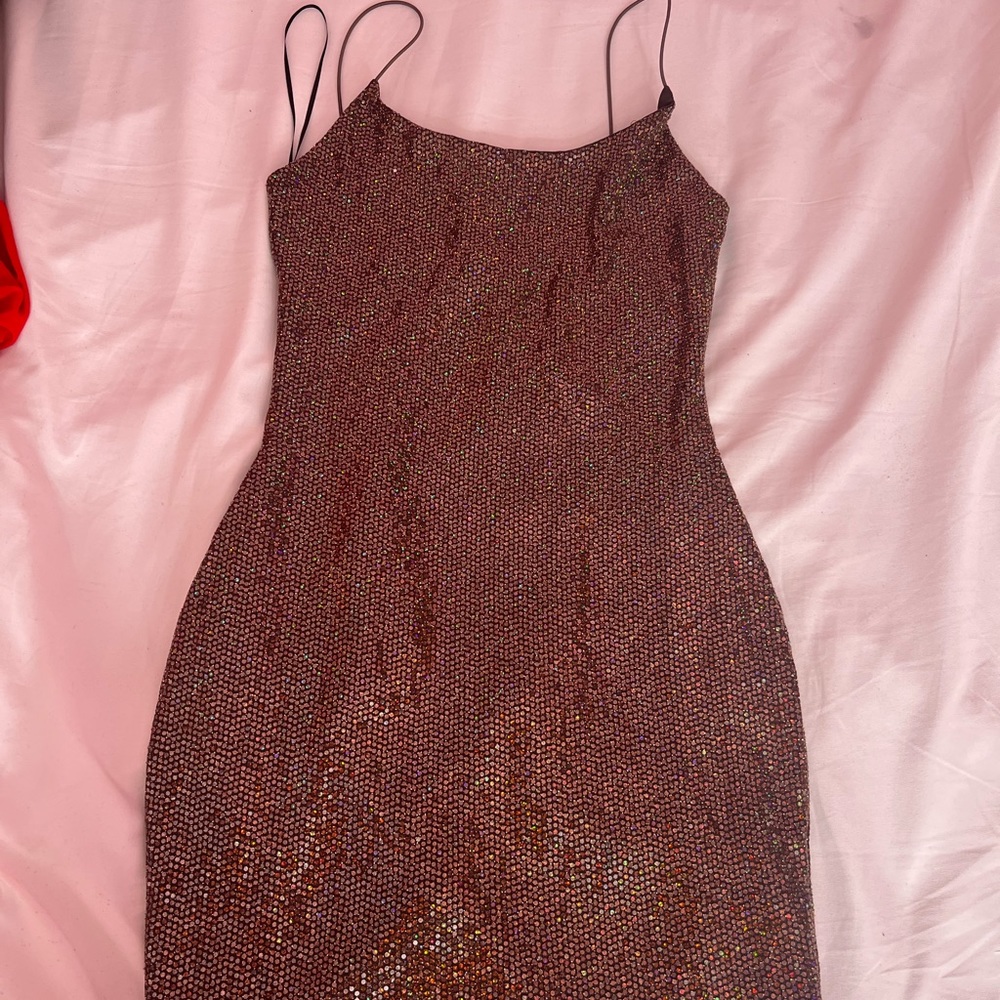 Brown sequin dress